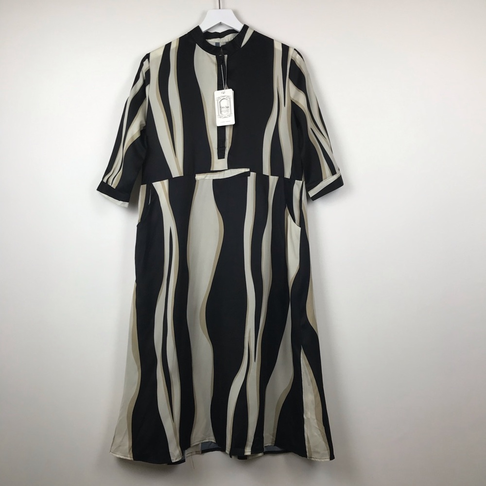 NWT Coeur De Vague Abstract Midi A-Line Dress